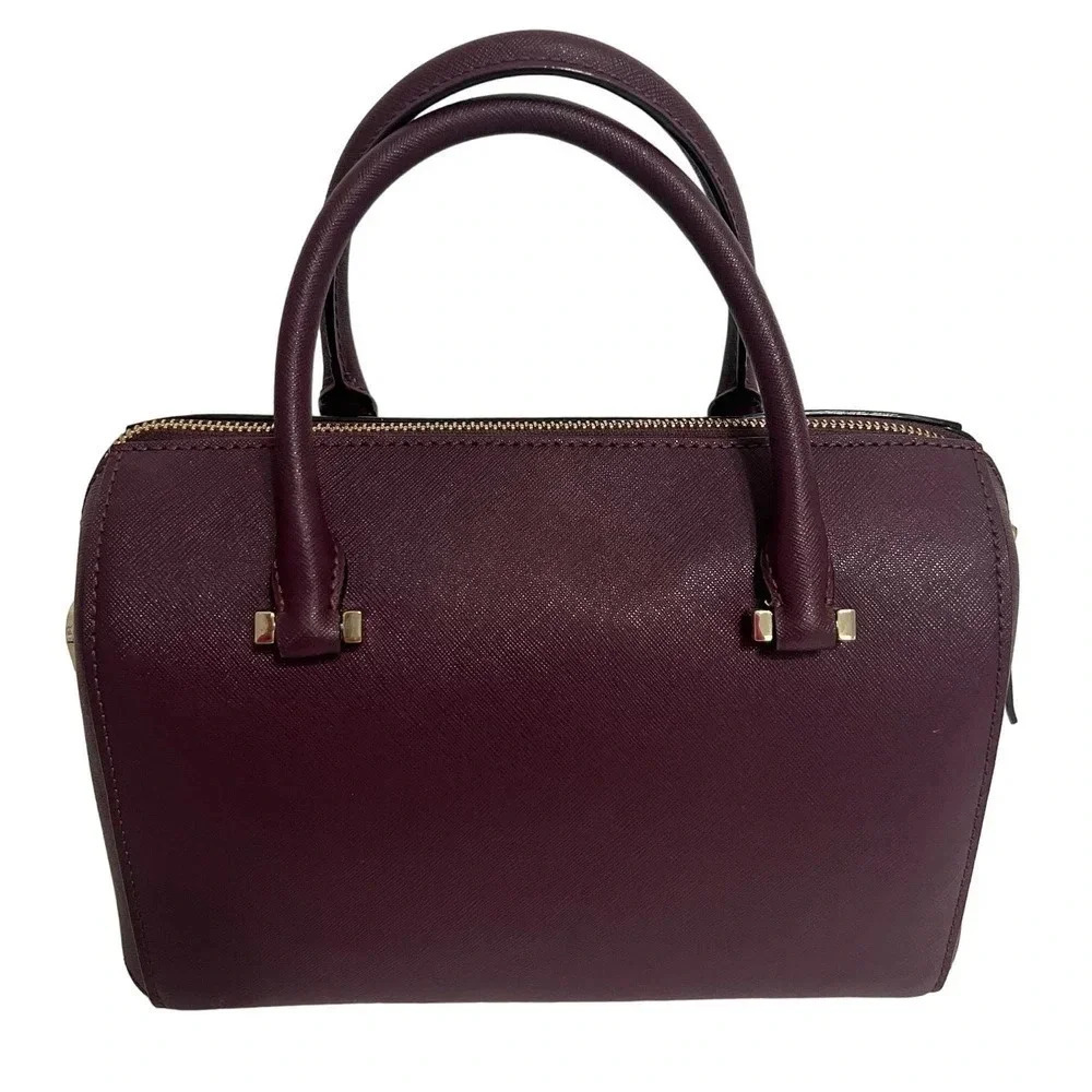 Kate Spade Perforated Cameron Street Burgandy Barrel Pocketbook & Billfold - Picture 7 of 16
